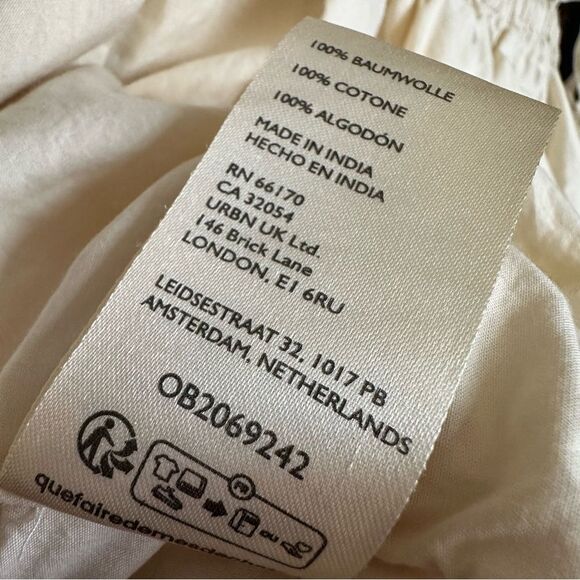 Anthropologie Crocheted Bubble Tank tie strap boho top in ivory small - Picture 9 of 9